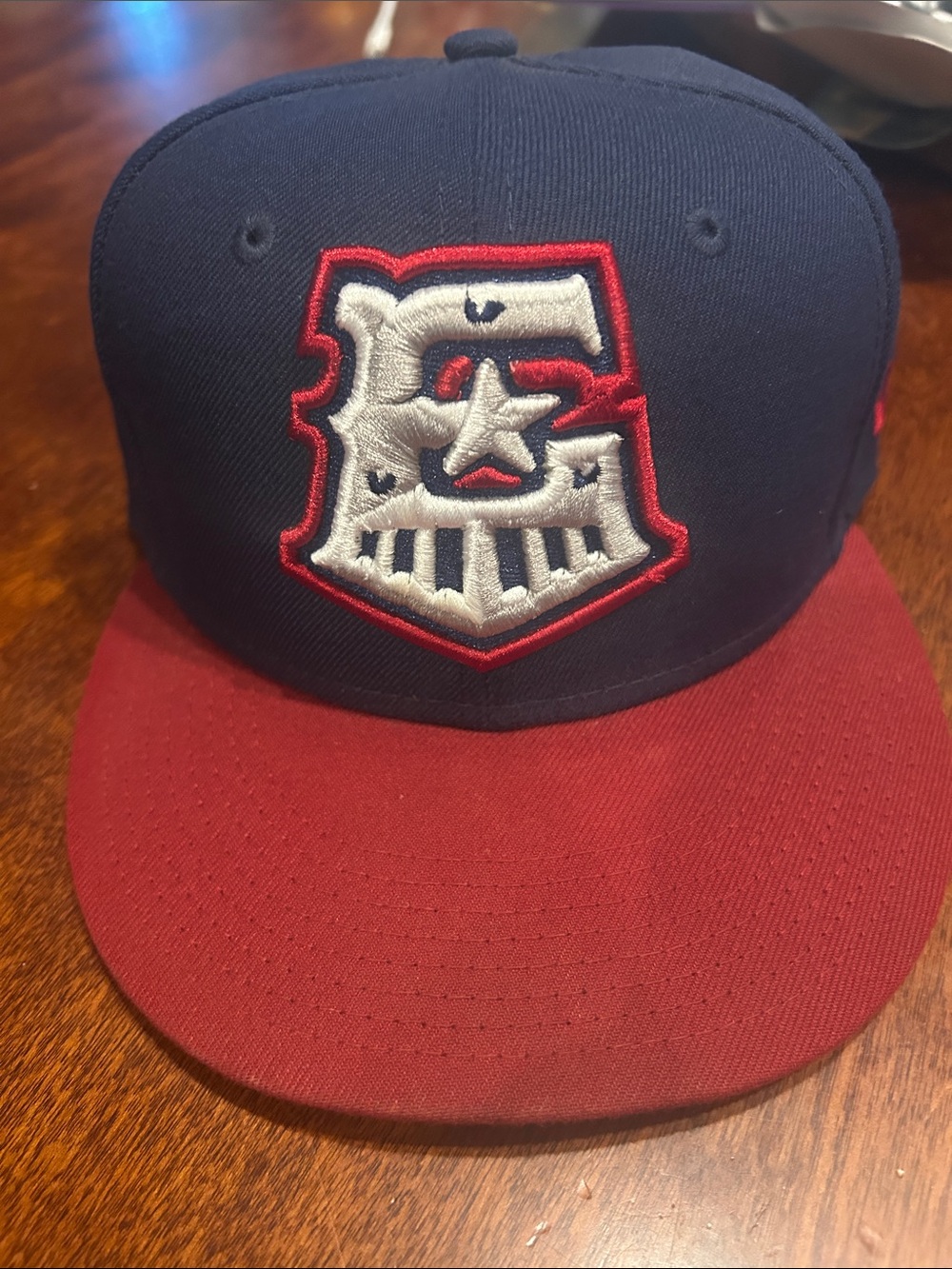 Round Rock Express New Era 59Fifty Navy and Red/Blue E Train Baseball Cap 6 7/8